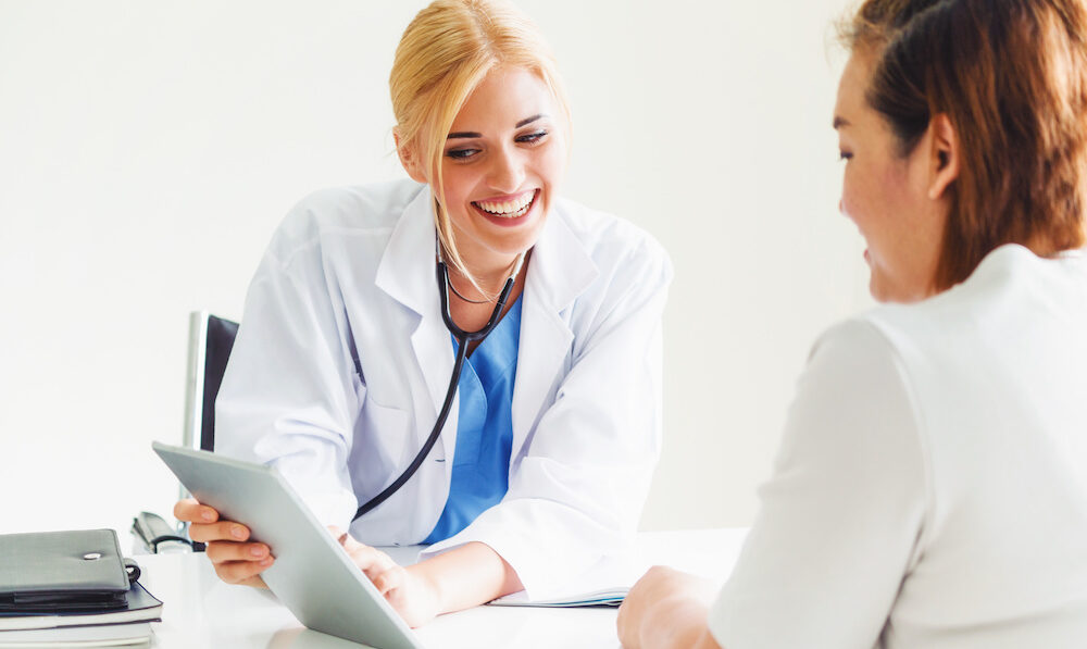 Female patient visits woman doctor